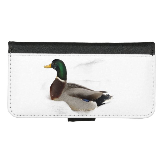 Duck in White Snow iPhone 8/7 Wallet Case