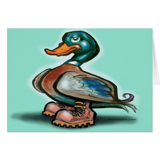 Duck in Work Boots Cards (Front Horizontal)