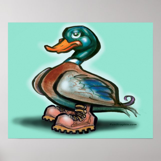 Duck in Work Boots Poster (Front)