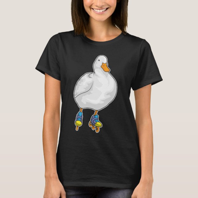 Duck Inline skating Roller skates T-Shirt (Front)