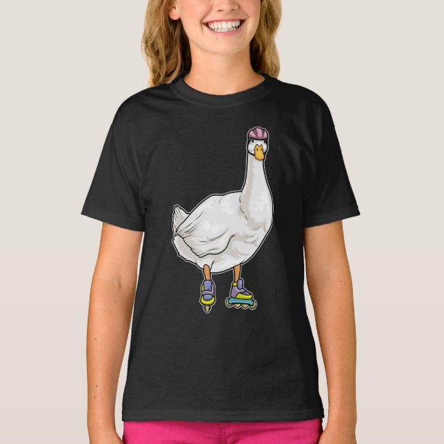 Duck Inline skating Roller skates T-Shirt (Front)