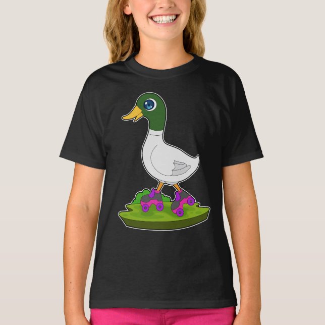 Duck Inline skating Roller skates T-Shirt (Front)