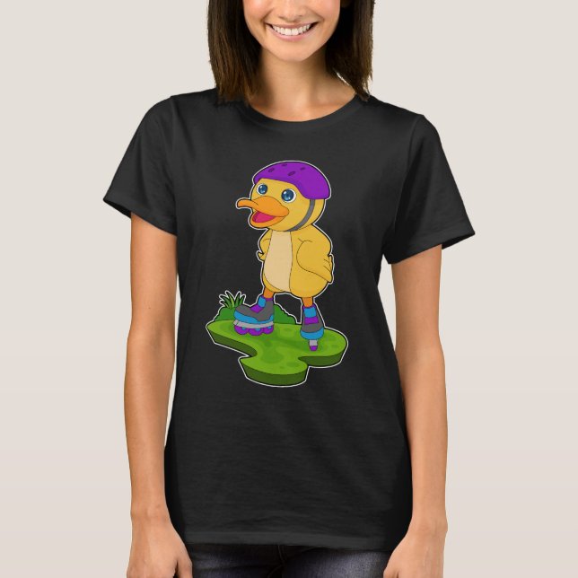 Duck Inline skating Roller skates T-Shirt (Front)