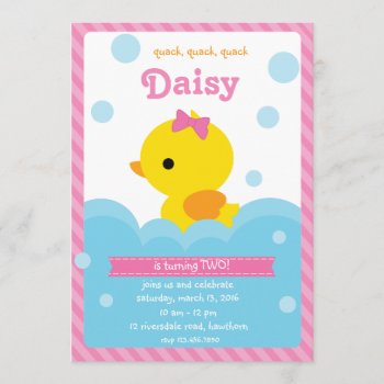 Duck Invitation / Rubber Duck Invitation by LittleApplesDesign at Zazzle
