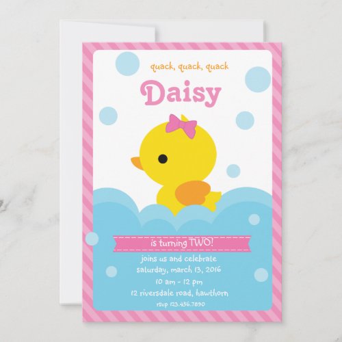 Duck Invitation / Rubber Duck Invitation