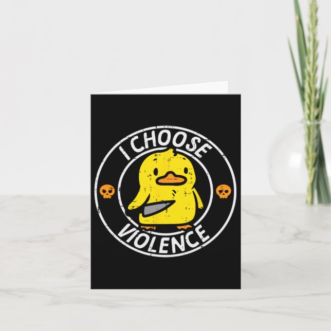 Duck Knife I Choose Funny Sarcasm Joke Humor Gag M Card (Front)