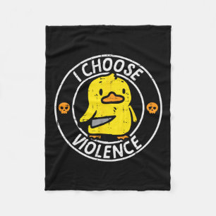 Duck Knife I Choose Funny Sarcasm Joke Humor Gag M Fleece Blanket