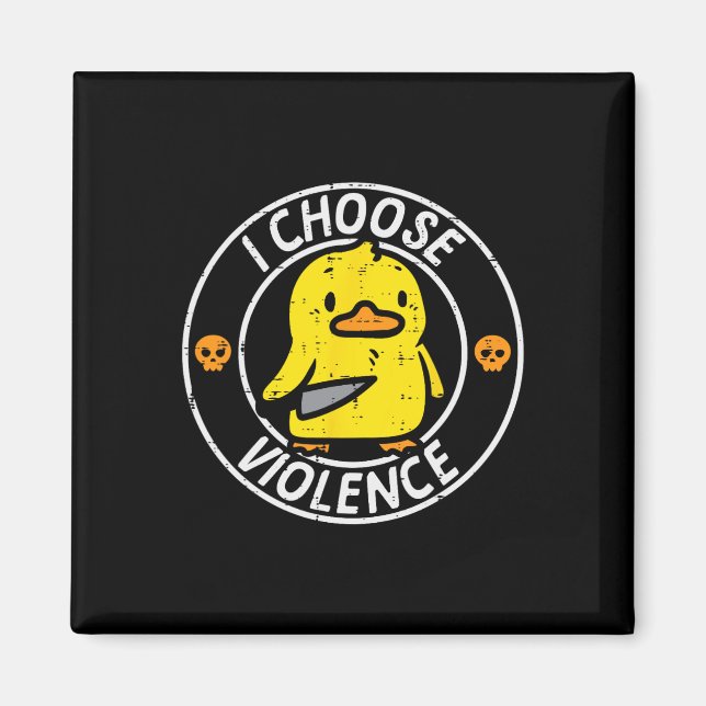 Duck Knife I Choose Funny Sarcasm Joke Humor Gag M Magnet (Front)