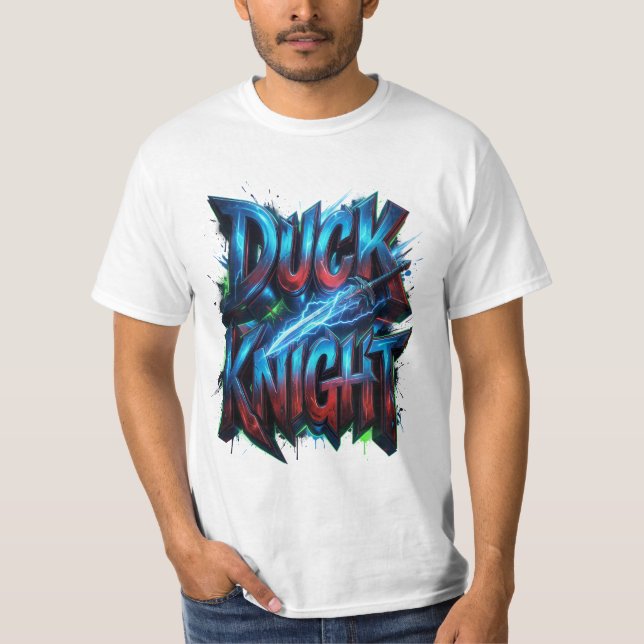 Duck Knight 3D Cyber Graffiti Logo  T-Shirt (Front)