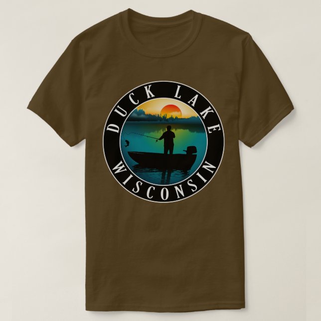 Duck Lake Wisconsin Fishing T-Shirt (Design Front)