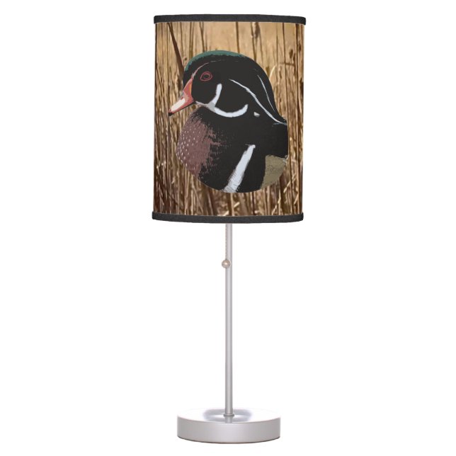 Duck Lamp, Wood Duck Décor, Duck Hunting Table Lamp (Front)