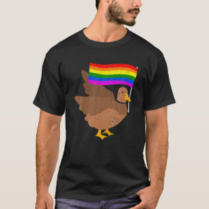Duck LGBT Rainbow Flag Gay Lesbian Bi Trans Pride T-Shirt
