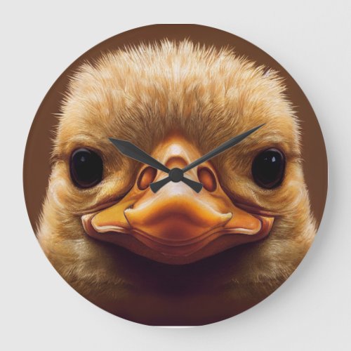 Duck Life Like Portrait Beak with Yellow Feathers Large Clock