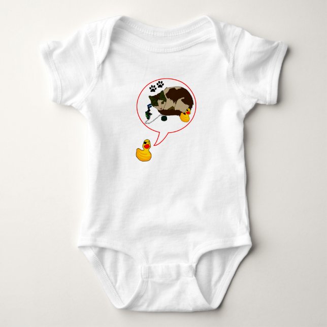 Duck Lovers, "Duckie Says!" Baby Bodysuit (Front)