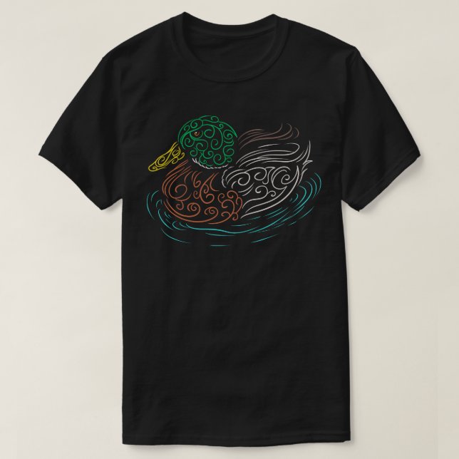Duck Lovers Love This Mandala In Shape Of A Duck  T-Shirt (Design Front)