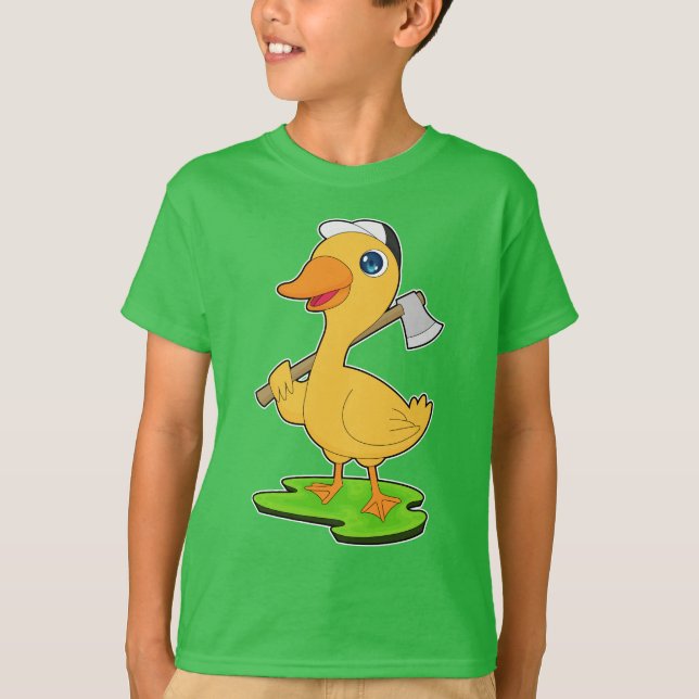 Duck Lumberjack Ax Forest T-Shirt (Front)