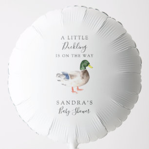 Duck Mallard Baby Shower Minimal Modern Elegant Balloon