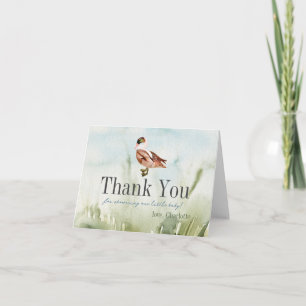 Duck/Mallard Watercolor Field Boy Baby Shower Thank You Card