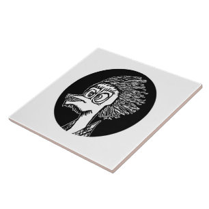Duck man portrait sketchy drawing ceramic tile