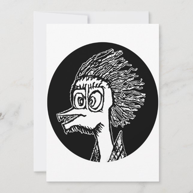 Duck man portrait sketchy drawing note card (Front)