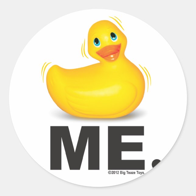 Duck Me: Classic Duckie Round Sticker (Front)