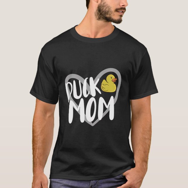 Duck Mom Heart Funny Duck Lover T-Shirt (Front)