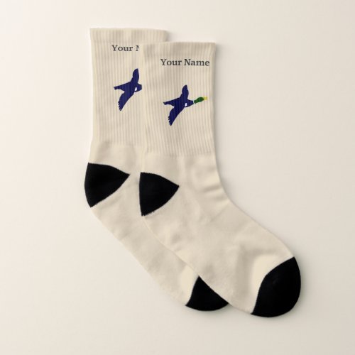 Duck motif and name socks