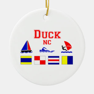 Duck, NC Signal Flags Ceramic Ornament