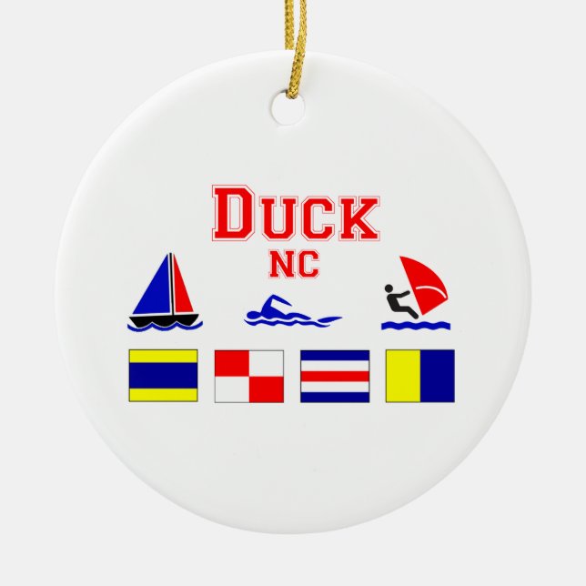 Duck, NC Signal Flags Ceramic Ornament (Front)