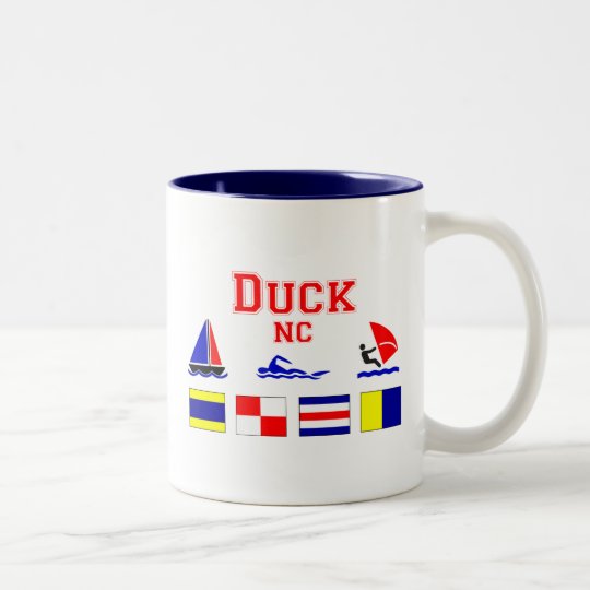Duck, NC Signal Flags Two-Tone Coffee Mug