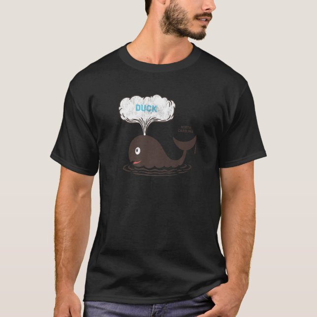 Duck NC Summertime Vacationing Whale Spout T-Shirt (Front)