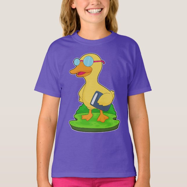 Duck Nerd Book Glasses T-Shirt (Front)