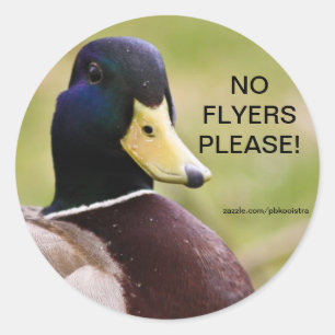 Duck No Flyers Please Sticker