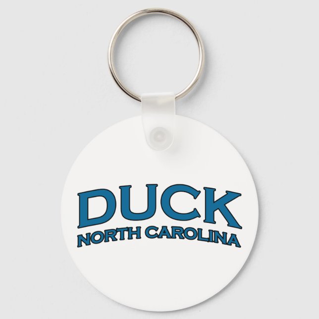 Duck North Carolina Arch Text Logo Keychain (Front)