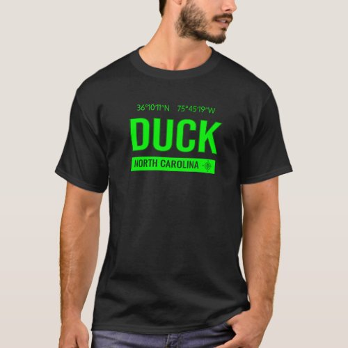 Duck North Carolina Beach Visit Outer Banks Gps Co T_Shirt