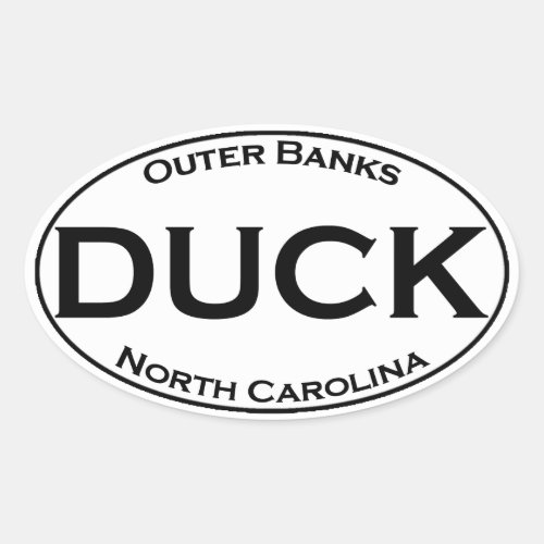 Duck North Carolina Oval Logo Oval Sticker