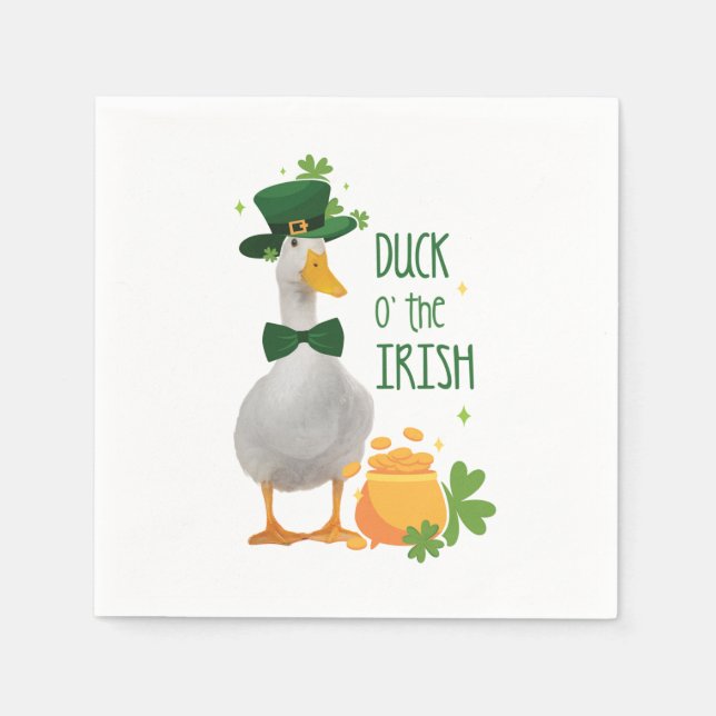 Duck o' the Irish St. Patricks Day Napkins (Front)