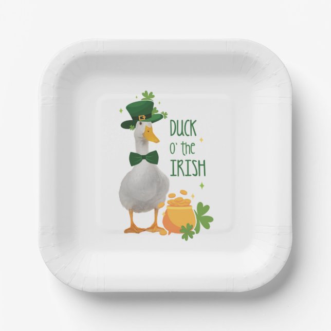 Duck o' the Irish St. Patricks Day Paper Plates (Front)
