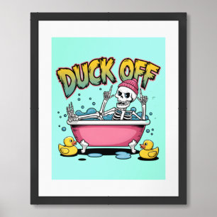 Duck Off Funny Skeleton Design-61161 Framed Art