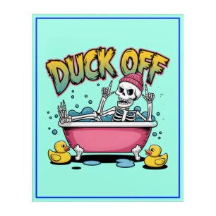 Duck Off Funny Skeleton Design-61161 Framed Art