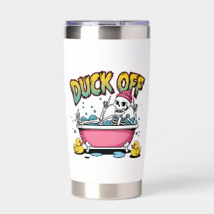 Duck Off Funny Skeleton Design-61161 Framed Art Insulated Tumbler