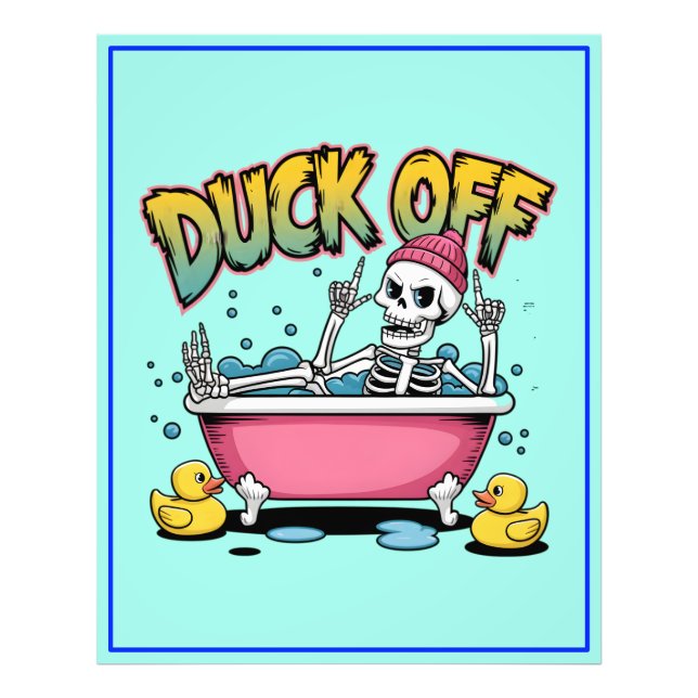 Duck Off Funny Skeleton Design-61161 Framed Art Photo Print (Front)