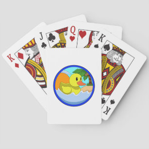 Duck on Beach with Palm trees.PNG Poker Cards