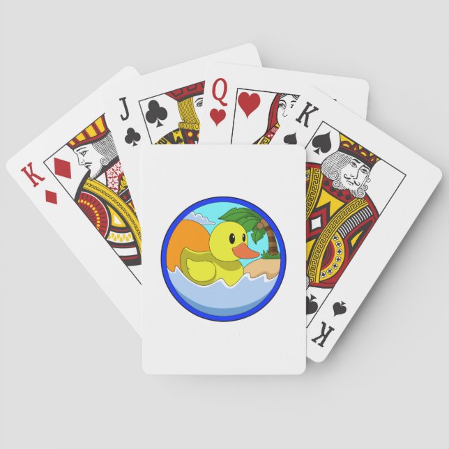 Duck on Beach with Palm trees.PNG Poker Cards (Back)