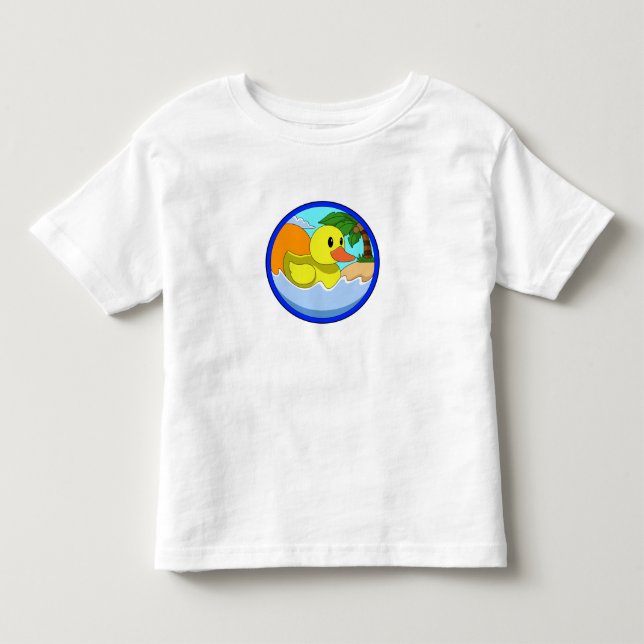 Duck on Beach with Palm trees.PNG Toddler T-shirt (Front)