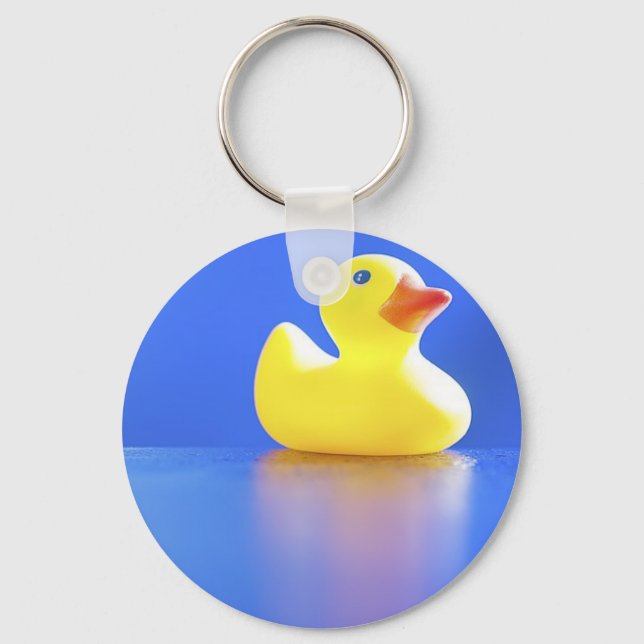 Duck on Blue Keychain (Front)