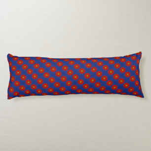 Duck on blue with red kaleidoscope body pillow