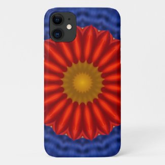 Duck on blue with red kaleidoscope iPhone 11 case