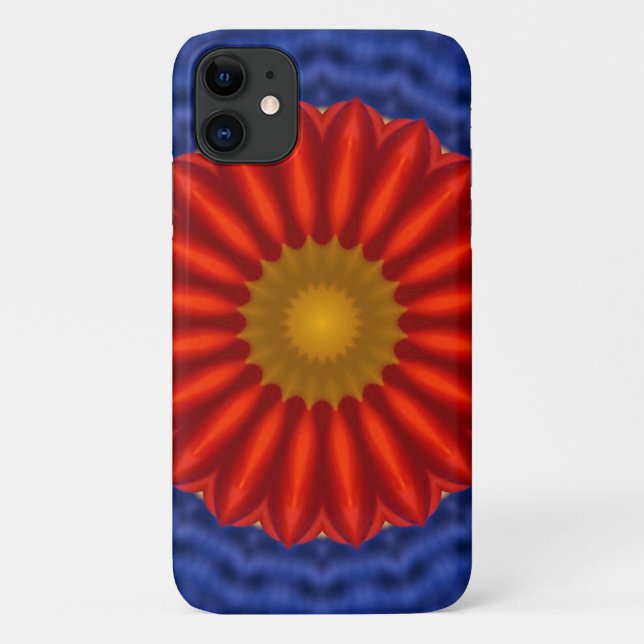 Duck on blue with red kaleidoscope Case-Mate iPhone case (Back)