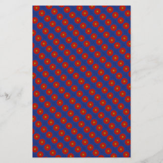Duck on blue with red kaleidoscope stationery